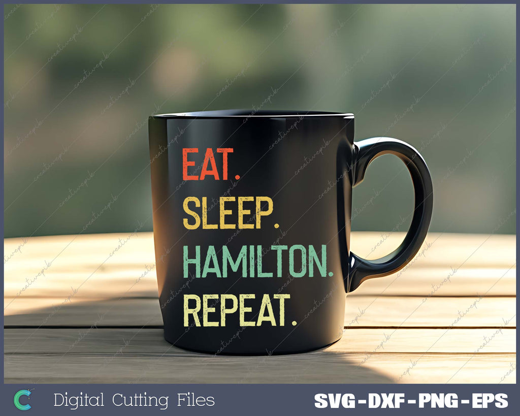Eat Sleep Hamilton Repeat Musical Pendant Necklace Hamilton Necklace