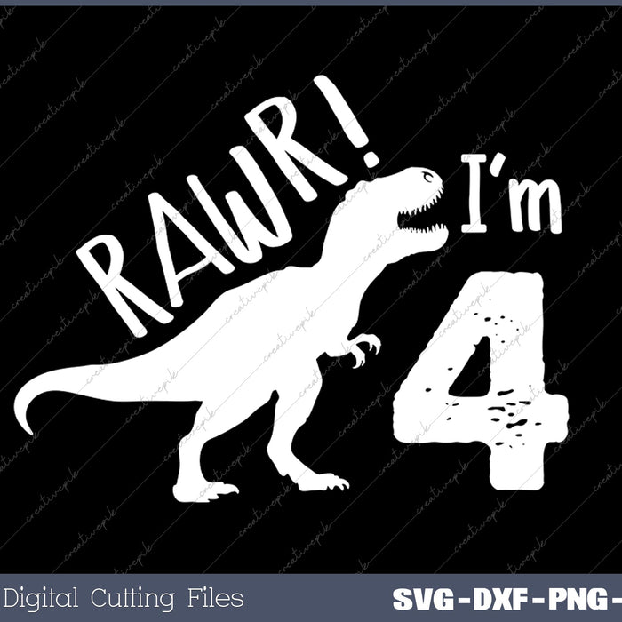 Rawr I'm 4 Dinosaur 4th Birthday Rawr I'm 4 Dinosaur 4th Birthday