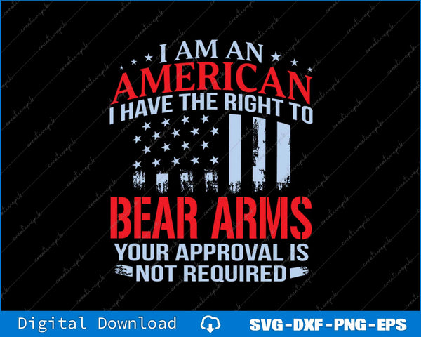 Right to Bear Arms USA Flag SVG PNG Cutting Printable Files