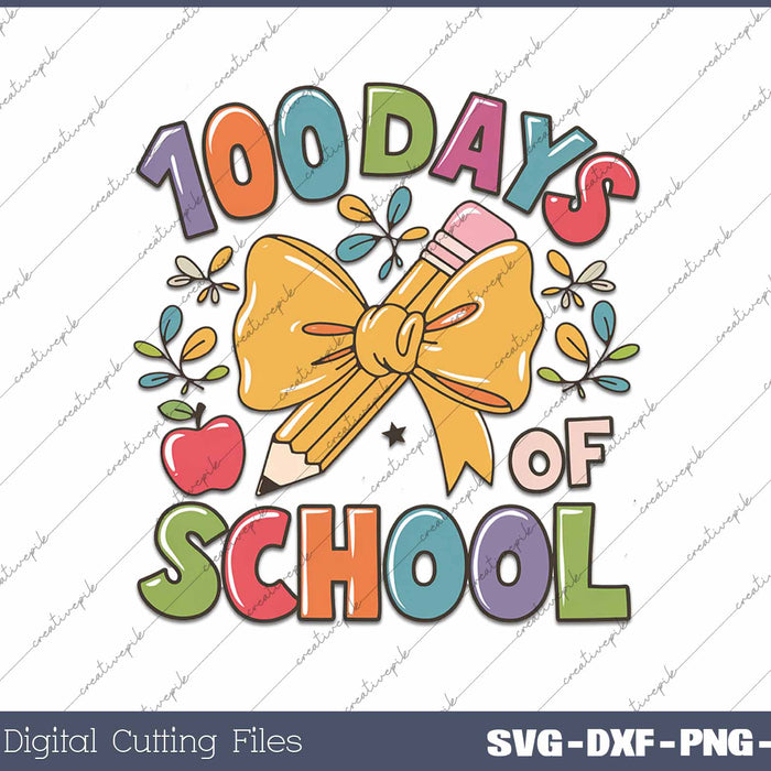 100 Days Of School Retro Vintage SVG PNG Cutting Printable Files
