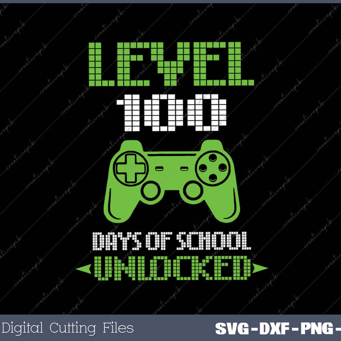 100th Day Of School Kids Video Games Boy Gift Gamer SVG PNG Cutting Printable Files