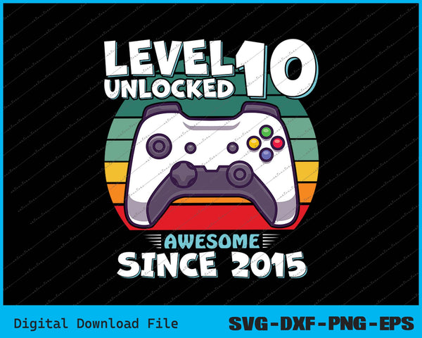 10 Year Old BDay Decorations Son Boy 10yr 2015 10th Birthday SVG File