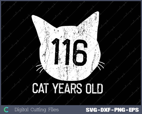 116 Cat Years Old 25th Birthday Gift For Cat Lovers