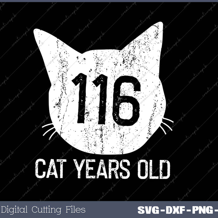 116 Cat Years Old 25th Birthday Gift For Cat Lovers