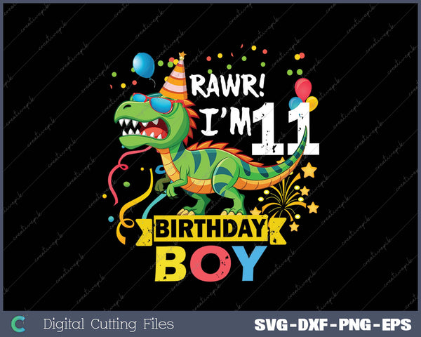 11 Year Old 11rd Birthday Boy T Rex Dinosaur