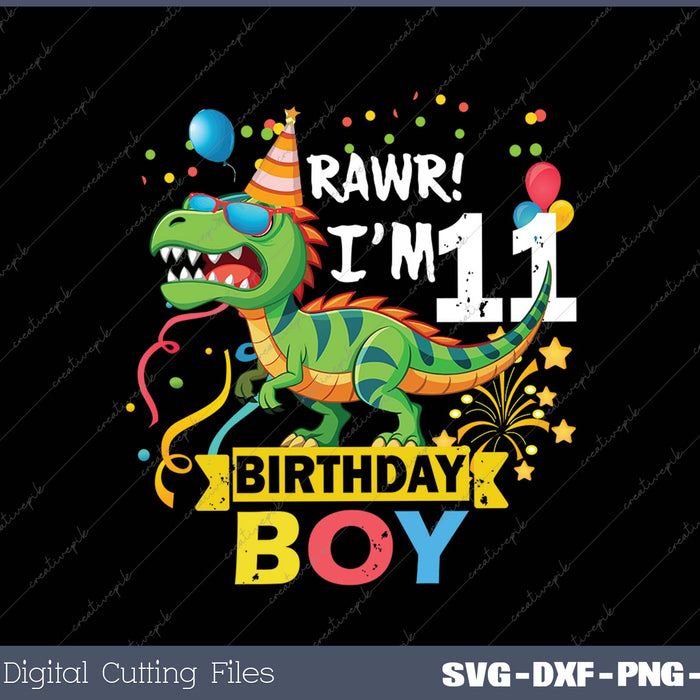 11 Year Old 11rd Birthday Boy T Rex Dinosaur