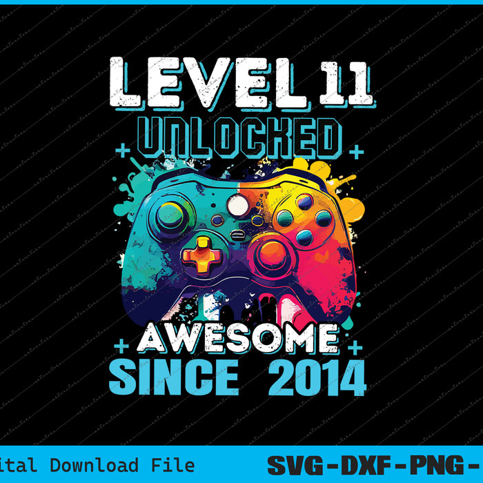 11th Birthday Boy Leve 11 Gamer 11 Year Video Game Party SVG Files