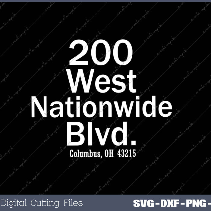 200 west nationwide blvd SVG PNG Cutting Printable Files