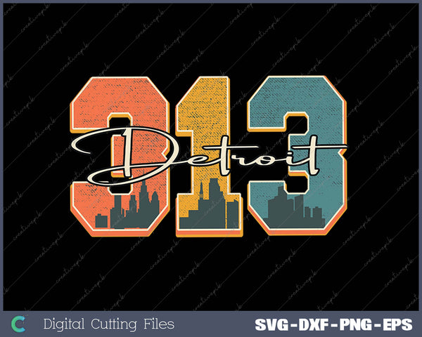 313 Detroit Area Code SVG PNG Cutting Printable Files