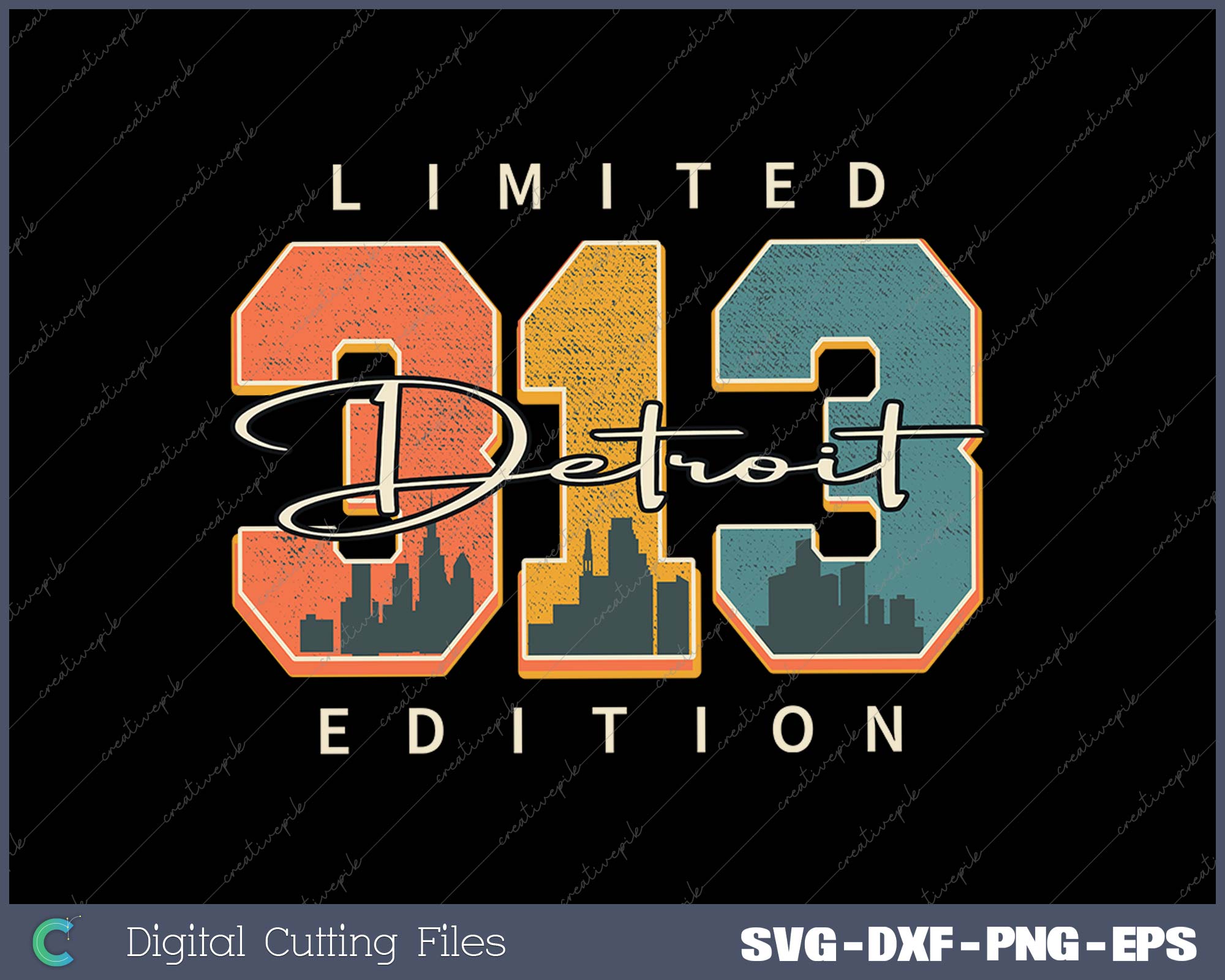 313 Detroit Area Code Limited Edition SVG PNG Cutting Printable Files ...