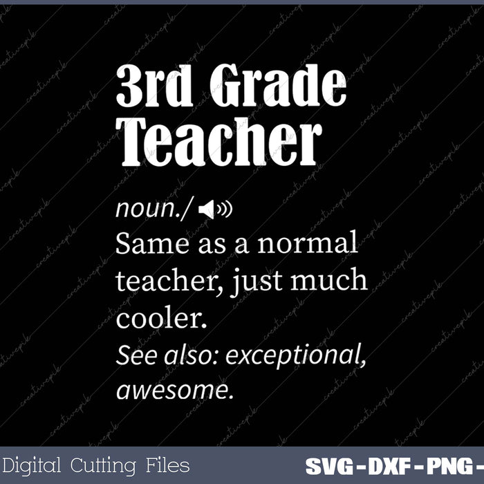 3rd Grade Teacher Shirts Funny Third Grade Teachers SVG PNG Cutting Printable Files