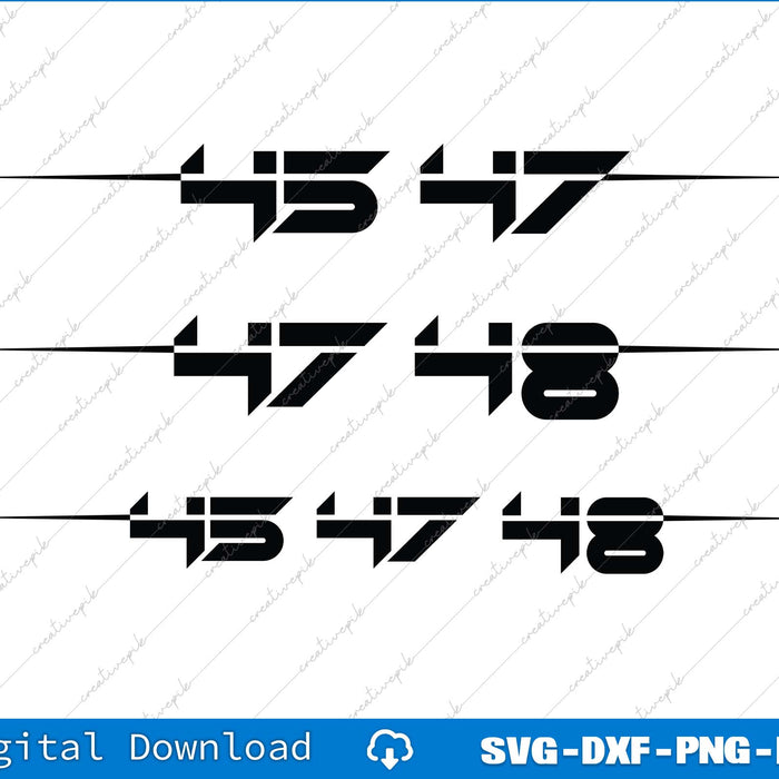 47 48 Number 47 Jersey 45th Anniversary 4th of July SVG PNG Bundle Files