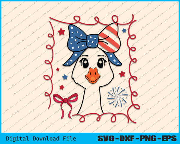 4th Goose Fourth of July Bows America Coquette SVG PNG Printable Files