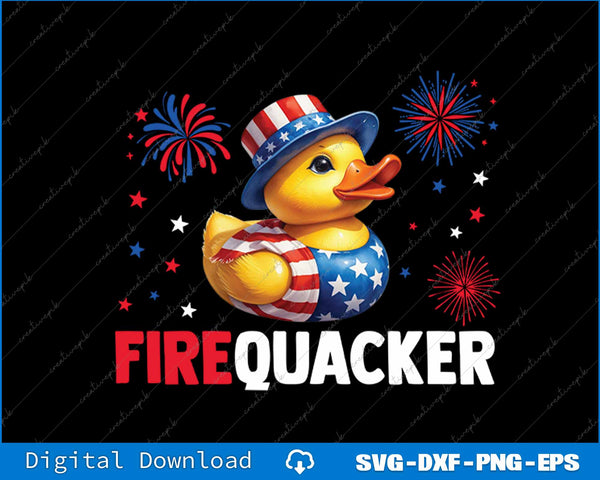 4th of July Duck Firequacker Patriotic Fourth of July Funny SVG PNG Printable Files