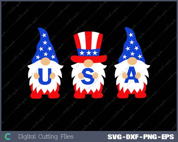 4th of July Gnome SVG PNG Cutting Printable Files