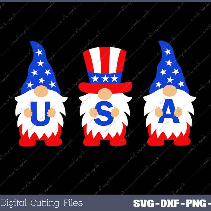 4th of July Gnome SVG PNG Cutting Printable Files