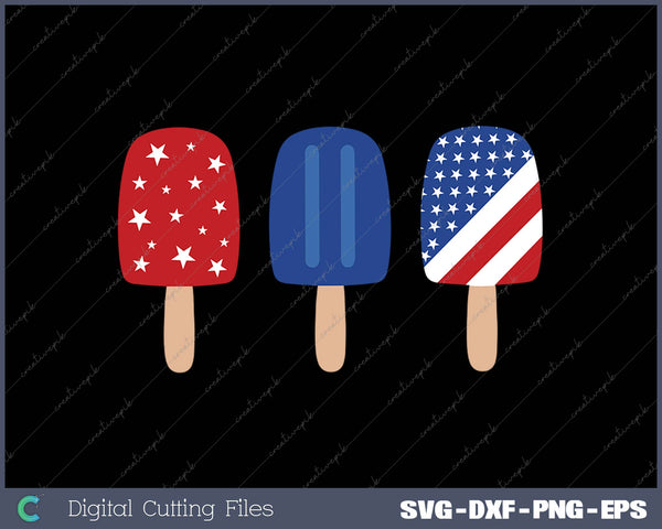 4th of July Popsicle SVG PNG Cutting Printable Files