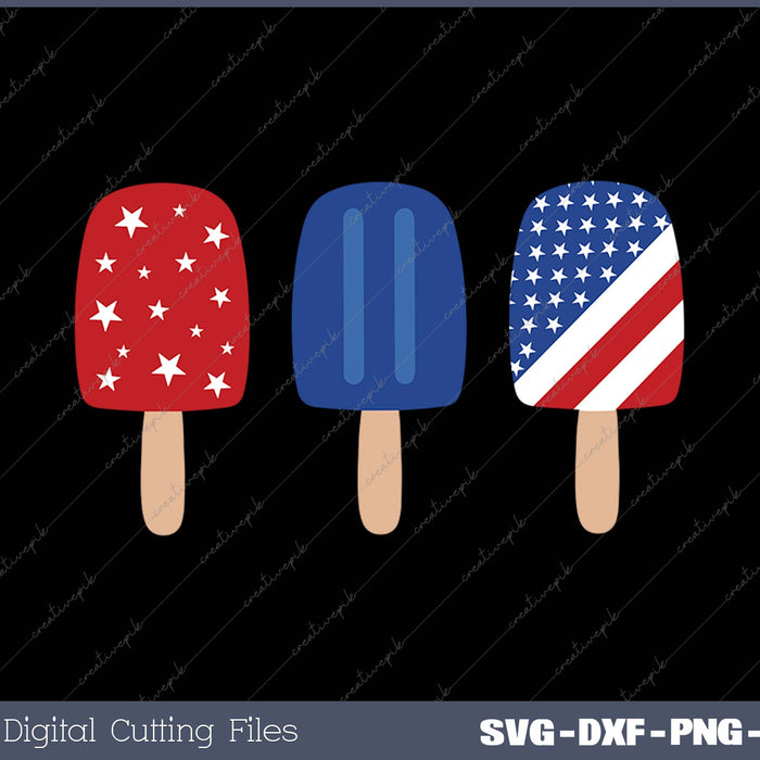 4th of July Popsicle SVG PNG Cutting Printable Files