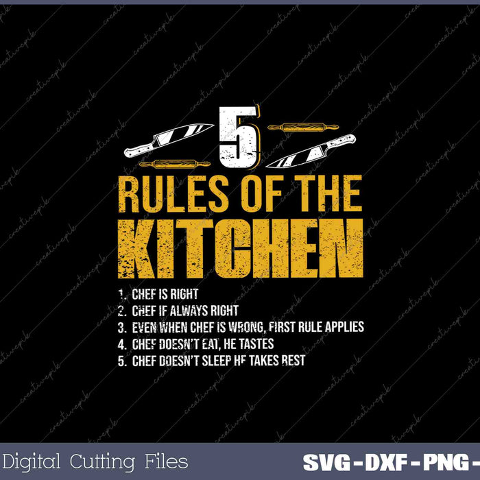 5 Rules of The Kitchen Funny Chef Rules