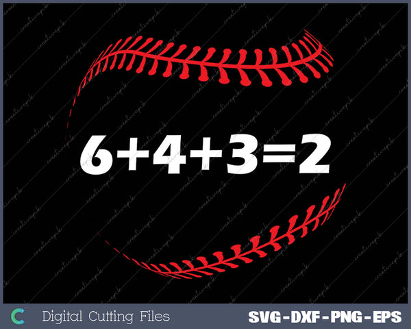 6+4+3=2 Double Play Baseball Player Gift Baseball Saying