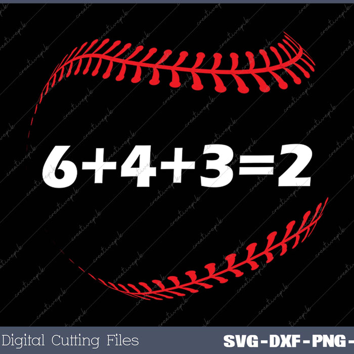 6+4+3=2 Double Play Baseball Player Gift Baseball Saying