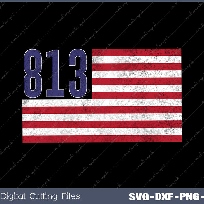 813 Area Code Hometown Pride American Flag