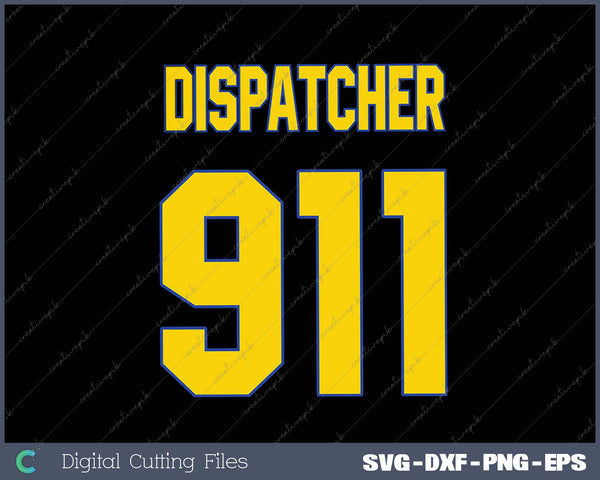 911 Dispatcher with the American flag on the back SVG PNG Cutting Printable Files