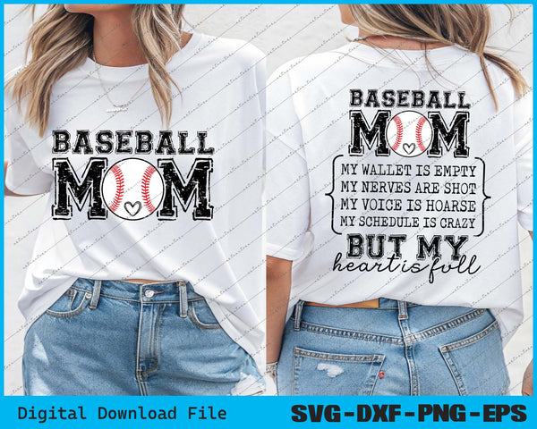 Baseball Mom My Wallet Is Empty SVG PNG Cutting Printable Files