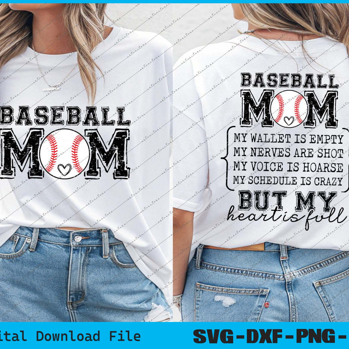 Baseball Mom My Wallet Is Empty SVG PNG Cutting Printable Files