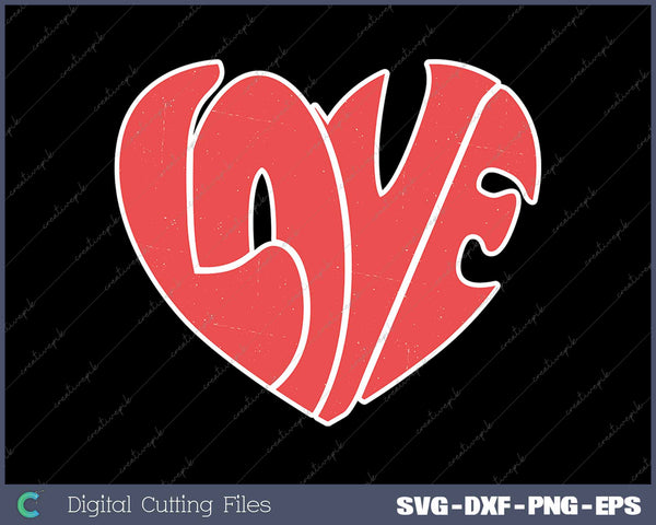 Abstract Groovy Love Valentine's Day SVG PNG Cutting Printable Files