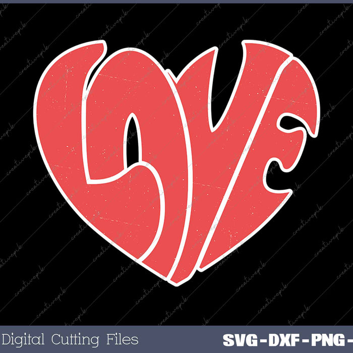 Abstract Groovy Love Valentine's Day SVG PNG Cutting Printable Files