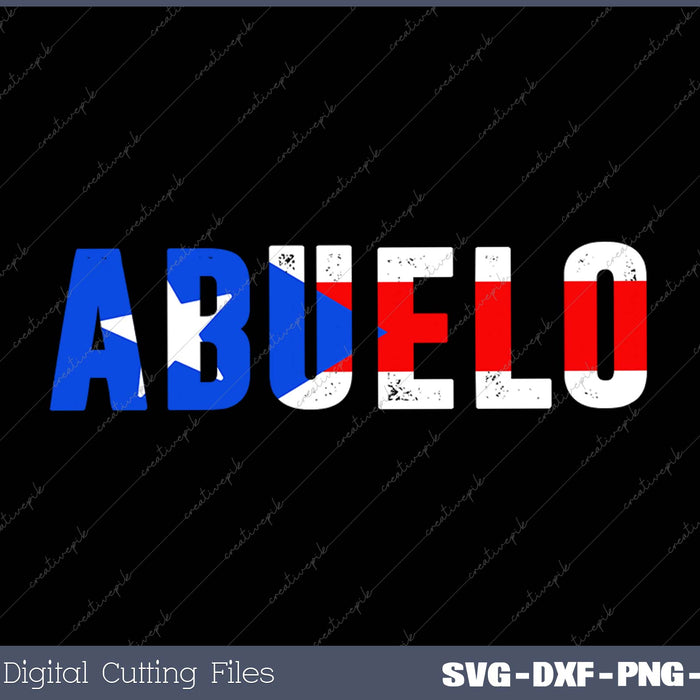 Abuelo Puerto Rico SVG PNG Printable Files