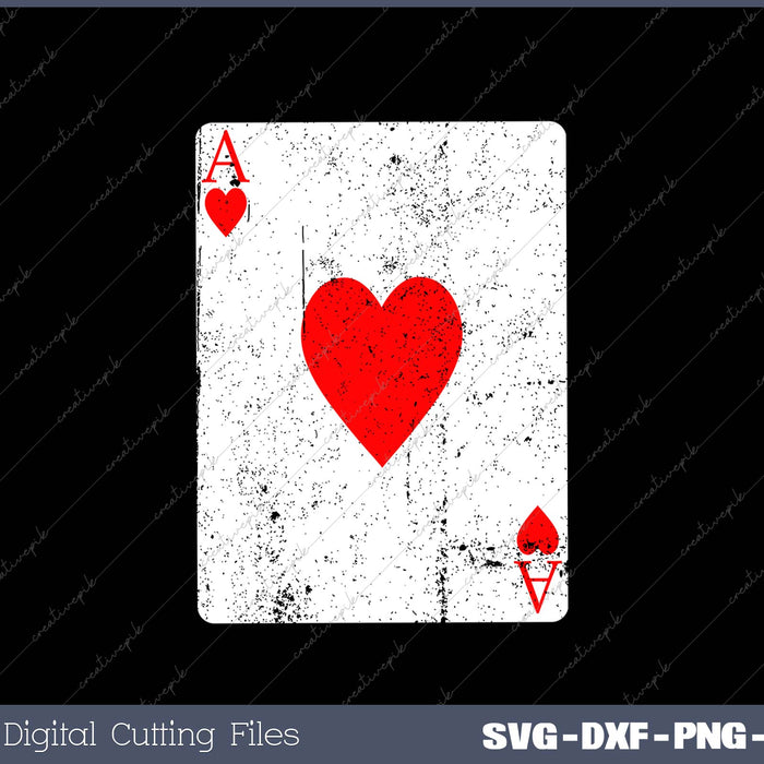 Ace Of Hearts Vintage Playing Card Shirt Halloween Costume