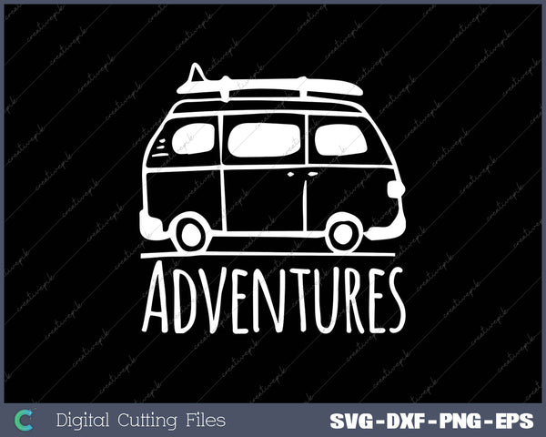 Adventures Van Surf SVG PNG Cutting Printable Files