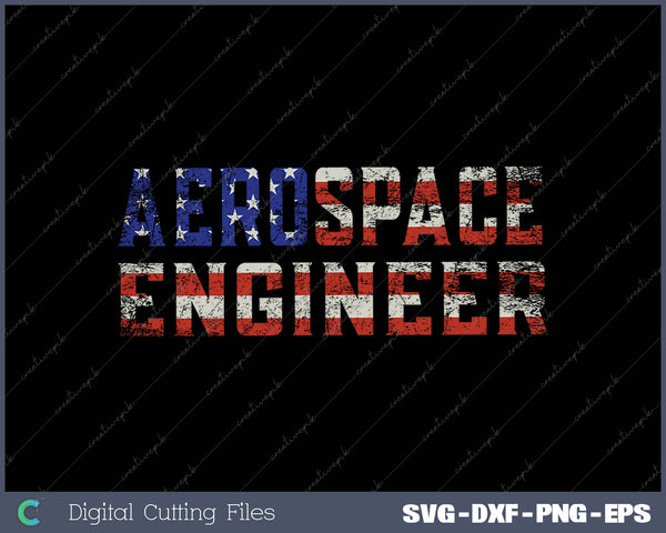 Aerospace Engineer USA Flag Engineering Tools 