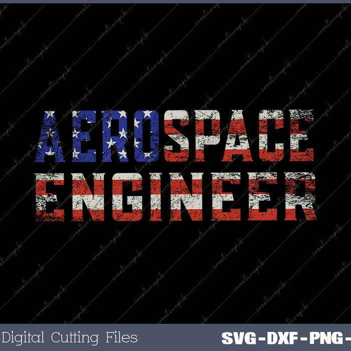 Aerospace Engineer USA Flag Engineering Tools 