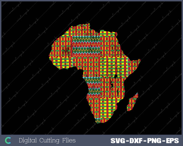 Africa Map Kente Cloth Gift For Men Women African Lover SVG PNG 