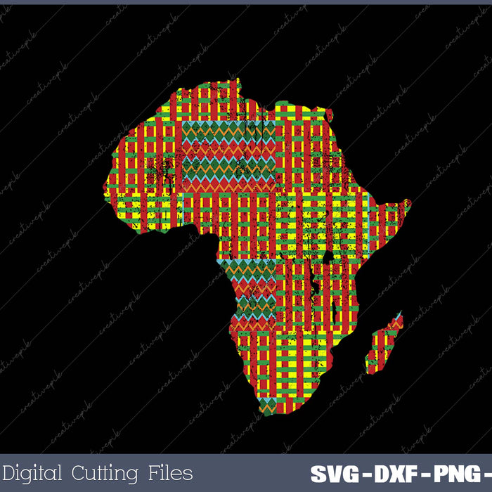 Africa Map Kente Cloth Gift For Men Women African Lover SVG PNG 