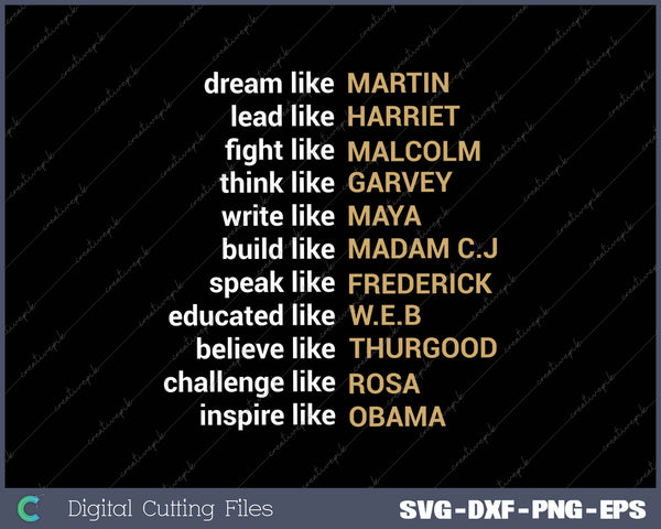 African American Design for Black History Lovers SVG PNG Cutting Printable Files