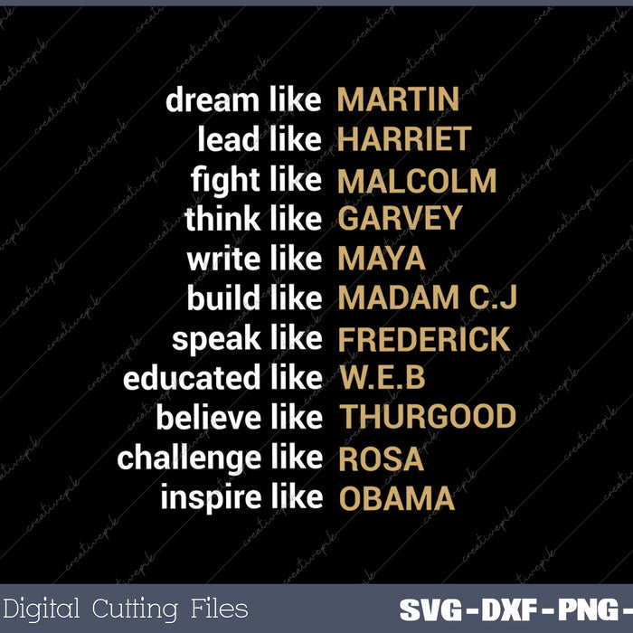 African American Design for Black History Lovers SVG PNG Cutting Printable Files