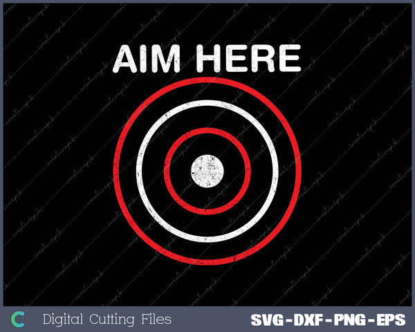 Aim Here Darts Players Bullseye Target Shooting Club