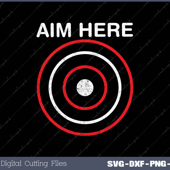 Aim Here Darts Players Bullseye Target Shooting Club