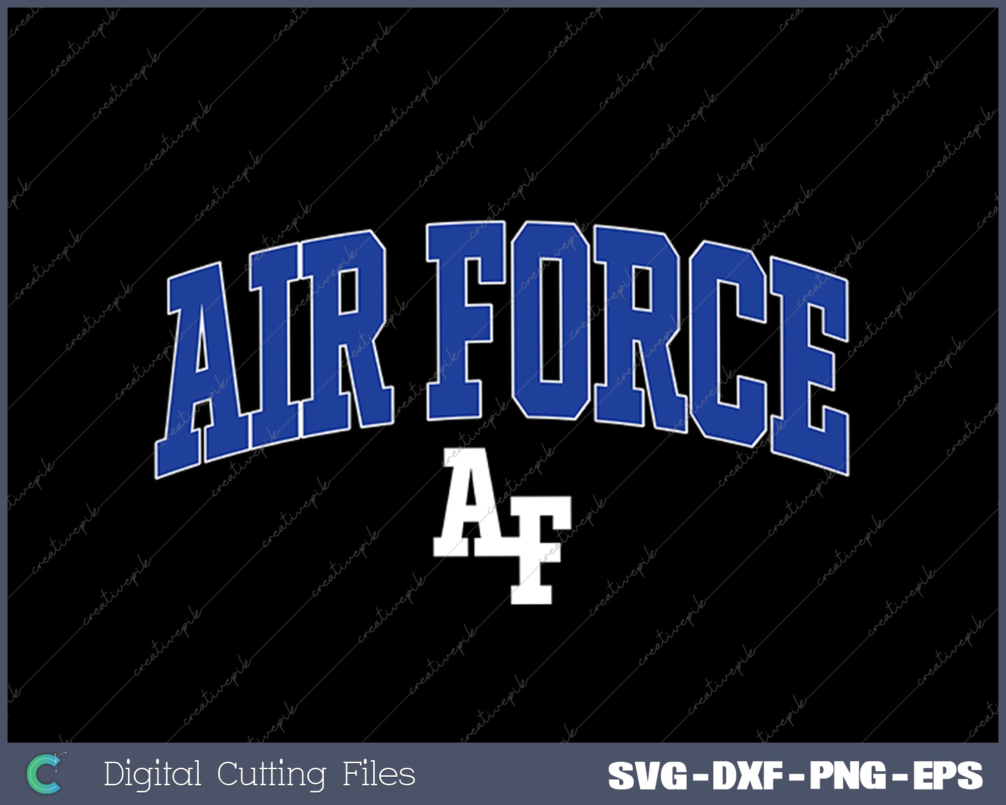 Air Force Falcons Arch Over Black Officially SVG PNG Printable Files ...