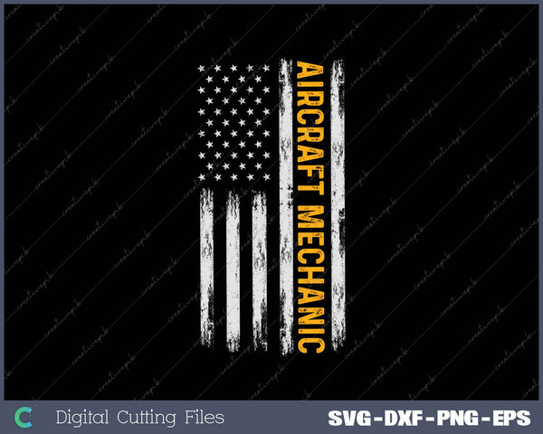 Aircraft Mechanic USA Flag Airplane Gift 