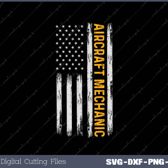 Aircraft Mechanic USA Flag Airplane Gift 