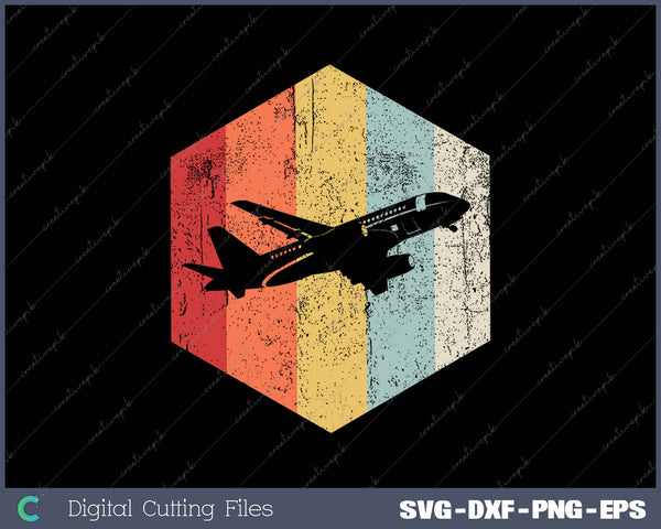 Airplane Retro Distressed Style Airplane pilot SVG PNG Cutting Printable Files