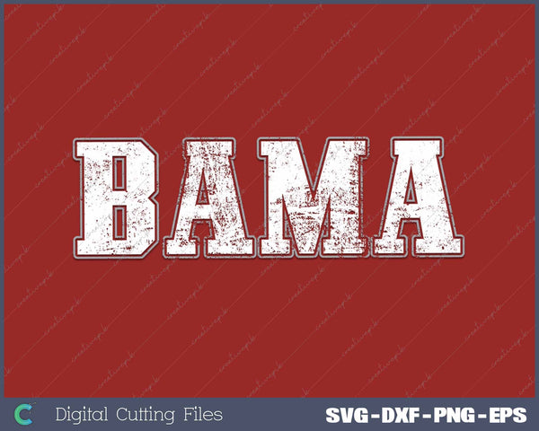 Alabama Bama White AL State Vintage Sports SVG Printable Files