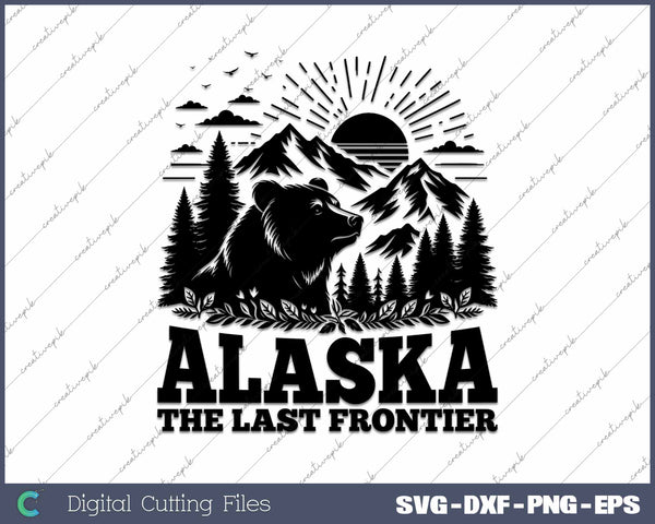 Alaska The Last Frontier Vintage Souvenir SVG PNG Cutting Printable Files