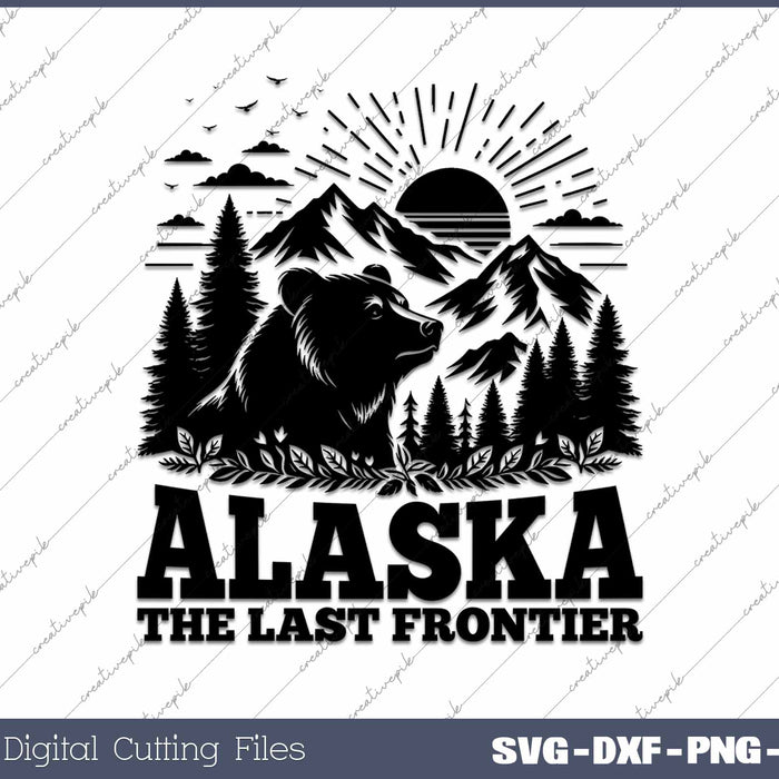 Alaska The Last Frontier Vintage Souvenir SVG PNG Cutting Printable Files