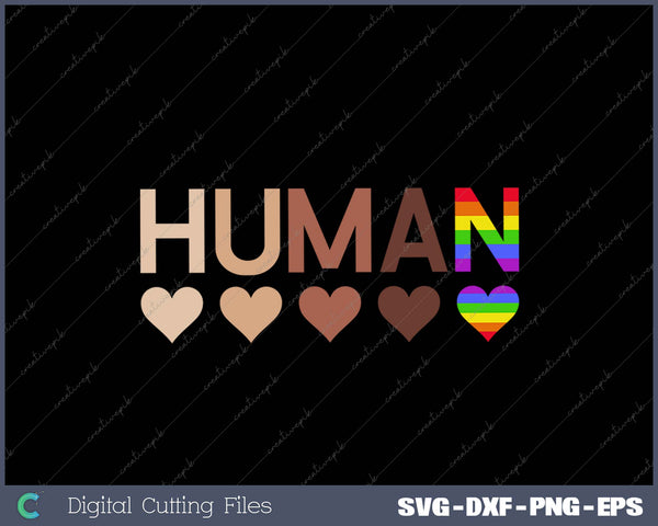 All-Inclusive Hearts for BLM Racial Justice & Human SVG PNG Cutting Printable Files